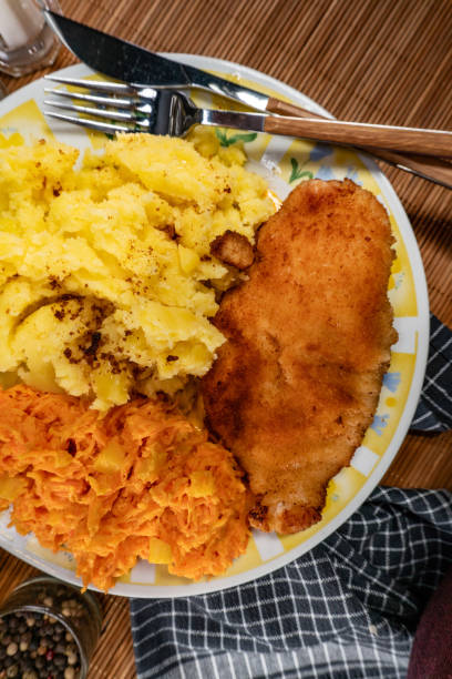 Breaded chicken breast fillet.