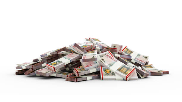 istock 3D rendering of stacks of 1000 Danish krone notes isolated on white background. 2194259228