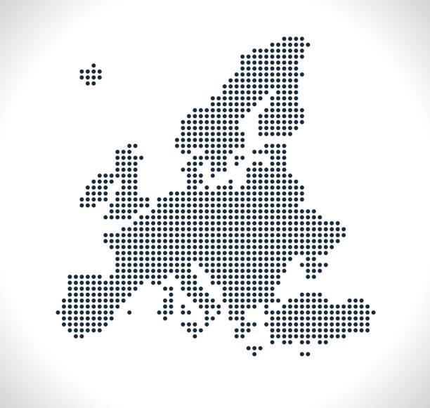 illustrations, cliparts, dessins animés et icônes de carte de l’europe à partir de points - carte europe