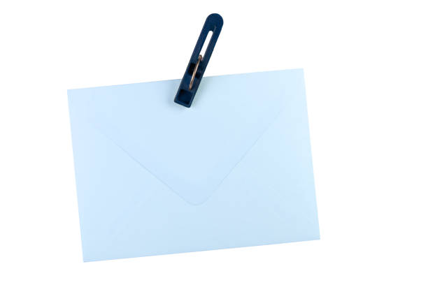Blank blue envelope isolated on white background. Place for inscription, copy space.