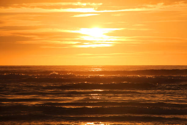 Sunset off the coast of Vancouver Island, near Tofino