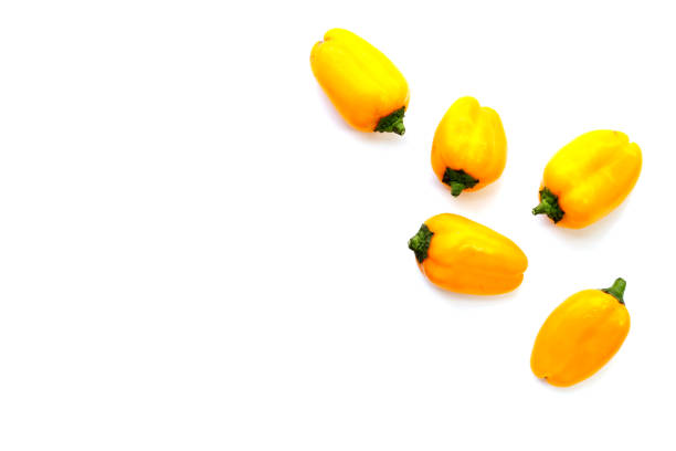 Chili peppers on a white background.