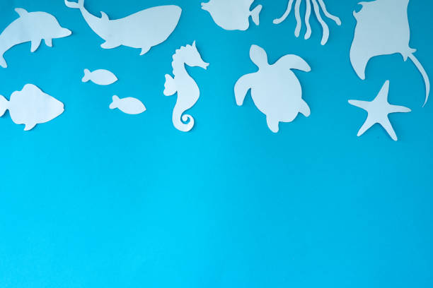 istock Fish flat lay in paper cut out craft 2194286254