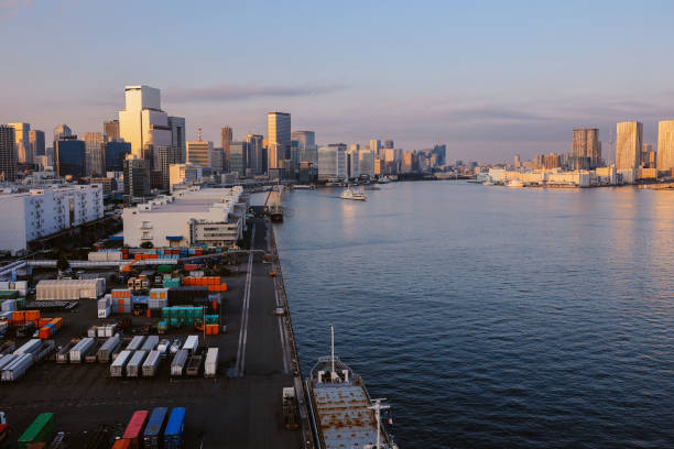 istock Transport docking area and cargo ships in Tokyo Bay 2194299418