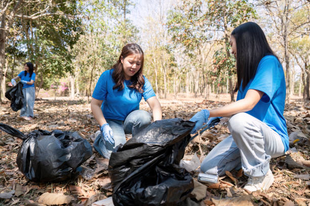 istock Focused volunteers sorting trash during a community cleanup, demonstrating teamwork in nature conservation 2194300548