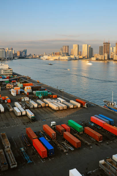 istock Transport docking area and cargo ships in Tokyo Bay 2194301370