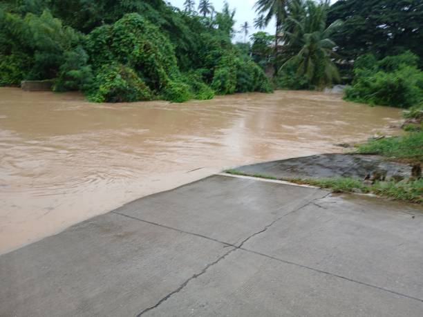 istock Brown water flood flowing and flooding 2194311330