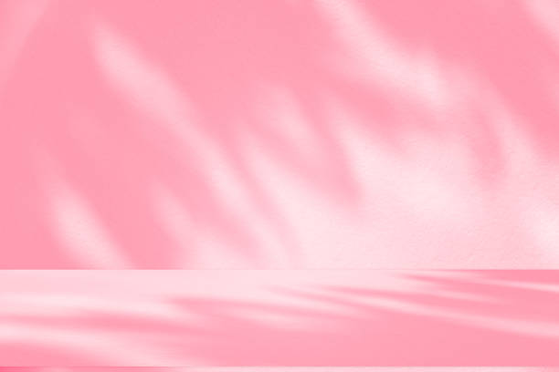 istock Wall interior background, studio, and backdrops show products. with shadow from window color white and pink light. background for text insertion and presentation of product 2194311720