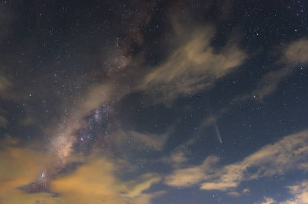istock C/2023 A3 (Tsuchinshan-ATLAS) is a comet and Milky Way. 2194313274
