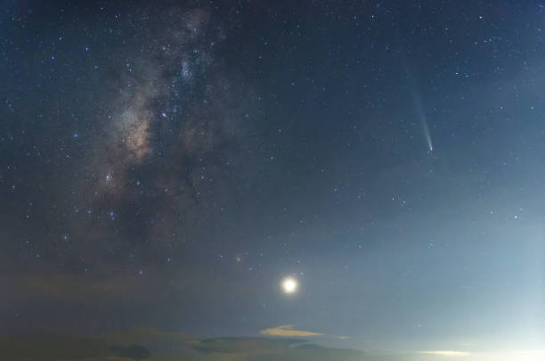 istock C/2023 A3 (Tsuchinshan-ATLAS) is a comet and Milky Way. 2194313292