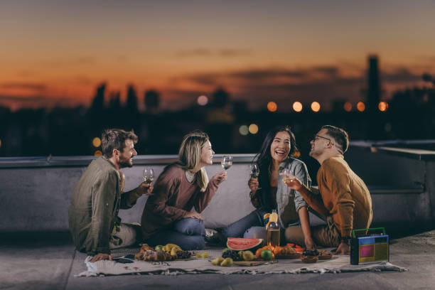 istock Picnic on a roof at night! 2194318813