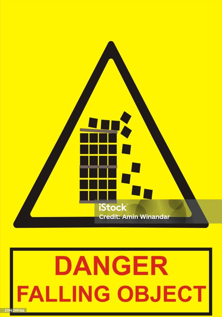 Sign Potential Falling Object Danger Signs Falling Objects Stock Illustration - Download Image Now ...