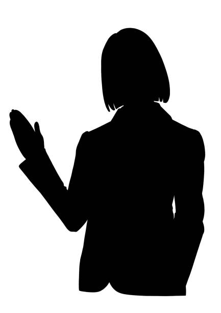 Silhouette of a woman guiding.