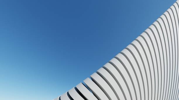 3d render of abstract modern architecture, minimal exterior detailed, car presentation background