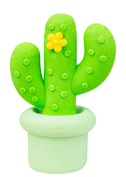 istock 3D Mock up cactus in a pot isolated on white background with clipping path 2194323317