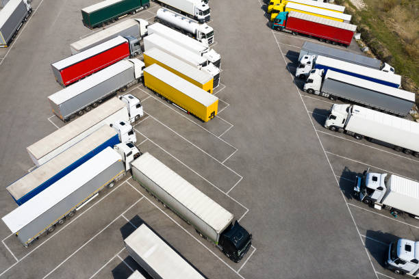 istock Trucks from Above, Parking Lot 2194325824
