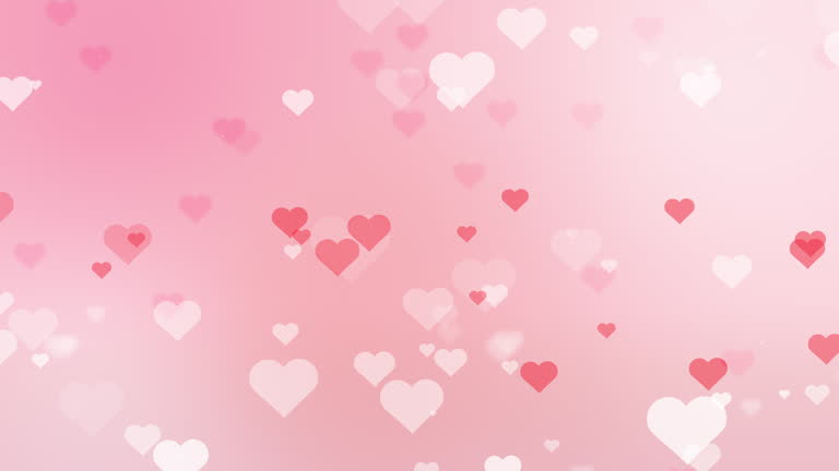 Pink hearts floating softly. Valentine's Day heart pattern background.