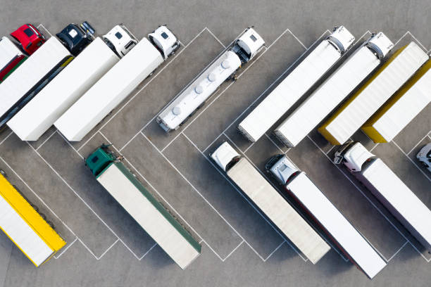 istock Trucks from Above, Parking Lot 2194326640
