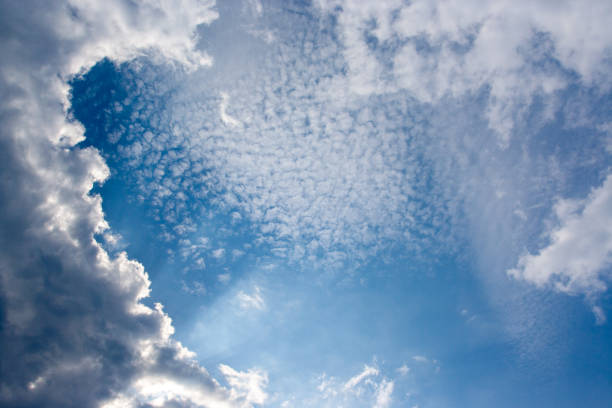Cirrus clouds  in blue sky, natural background