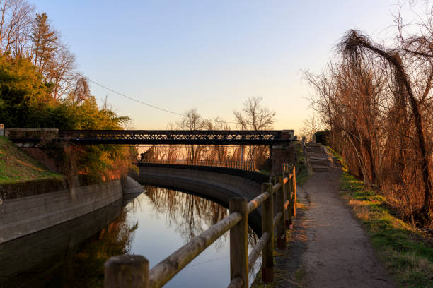 canal with water at sunset
