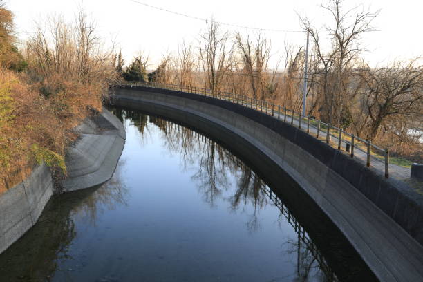 canal with water at sunset