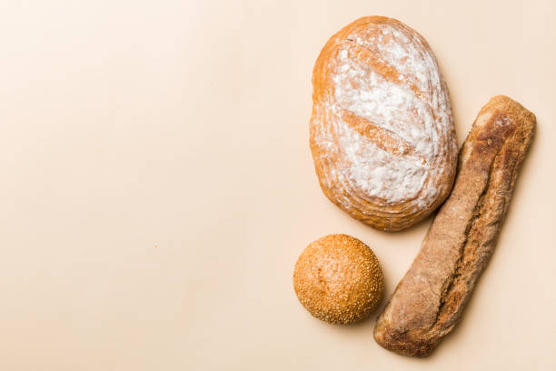 istock Homemade natural breads. Different kinds of fresh bread as background, top view with copy space 2194334681