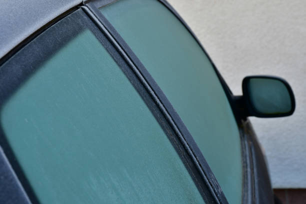 istock car with frozen window in winter in Germany 2194338230
