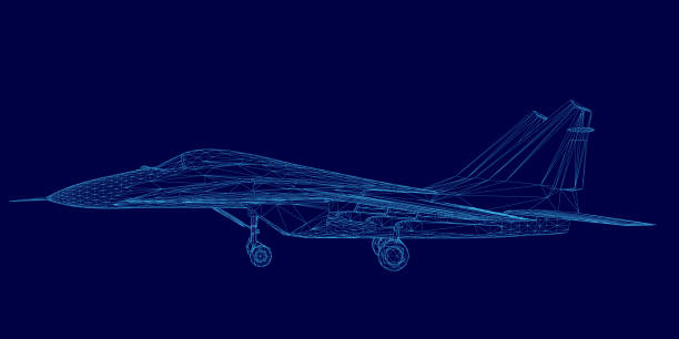 istock Blue airplane is shown in a pixelated style. The image has a futuristic and sleek appearance, with the airplane taking up most of the frame. The blue color of the airplane 2194342132