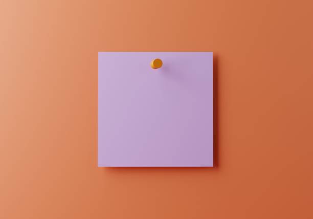 istock 3D Blank Purple paper note on salmon orange background 2194342895