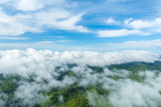 istock High mountain scenery, misted in the morning. 2194344126