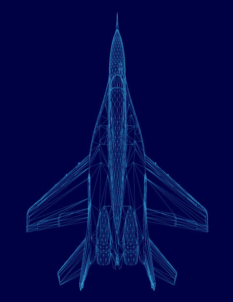 istock Blue jet is shown in a computer generated image. The jet is a fighter jet and is shown in a very detailed and realistic manner. Concept of power and strength 2194345960