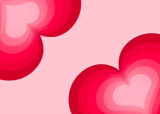 Flat lay illustration of 3D paper heart on pink background with empty space for text. Happy Valentine’s Day.