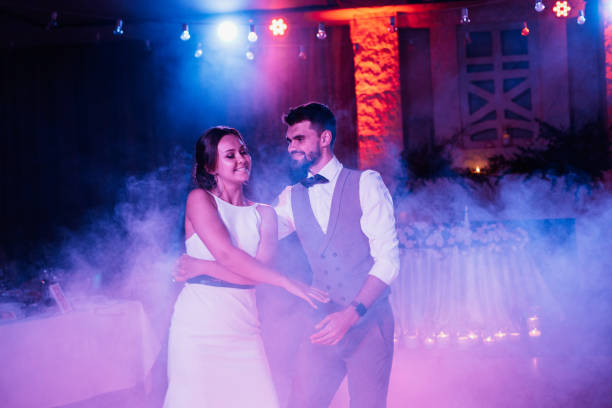 istock the first dance of the bride and groom inside a restaurant 2194349372
