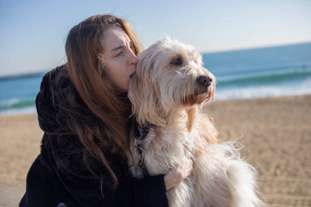 istock Young woman with cerebral palsy walking her dog 2194349384