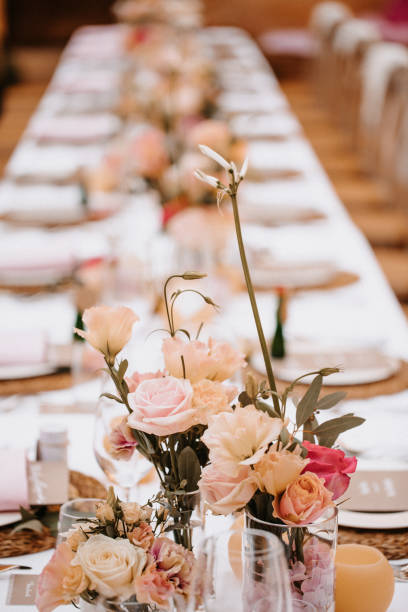 istock Close-up of a beautiful styled party table for weddings 2194350062
