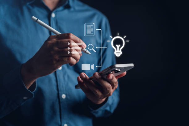 istock Content marketing concept. Creative idea with technology online for earning profit. 2194350226