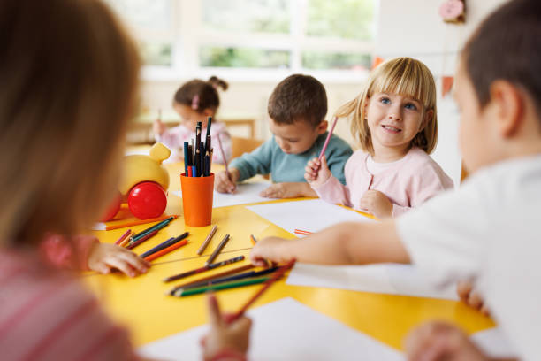 istock Children drawing in kindergarten 2194353257