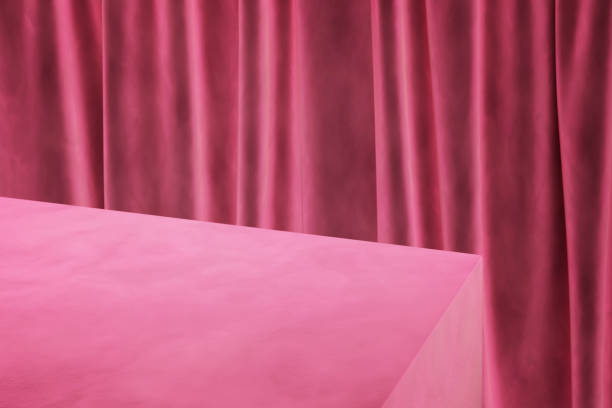 istock Valentine's day background with pink velvet backdrop and pastel table corner. 2194356943