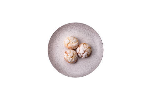 istock Delicious round freshly baked lemon flavored cookies 2194357499