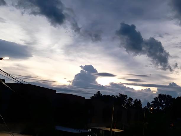 istock Beautiful clouds look like characters after sunset in the evening 2194359329