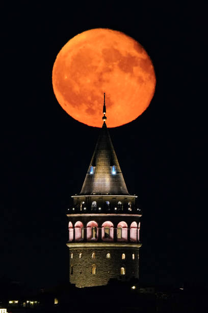 istock Galata Tower and Full Moon in Istanbul, Turkiye 2194364105