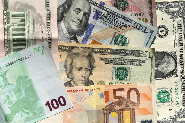 istock Colorful Euro and US Dollar banknotes 2194368162