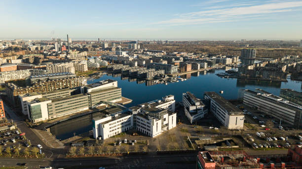 Drone point of view from Sydhavnsgade. \