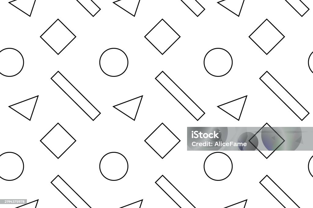 Pattern Easy Color Shapes Simple Geometric Shapes Pattern Coloring Page Stock Illustration ...