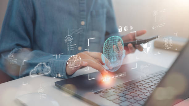 istock Deepfake. Deepfake and AI artificial intelligence video editing technology. Face of a person in the editor. Machine learning concept. Fraud picture swap. 2194377603