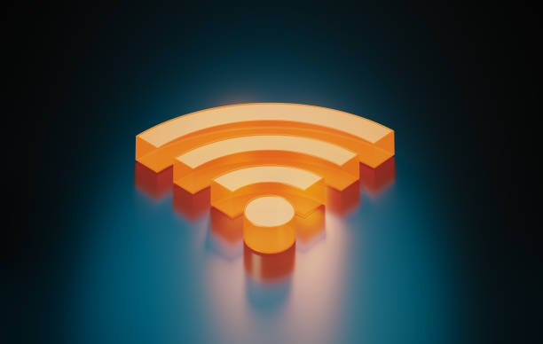 istock Glowing Wi-Fi Symbol Blue Background 2194381938