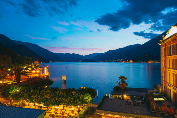 istock Bellagio illuminating at dusk on lake como, italy 2194386978