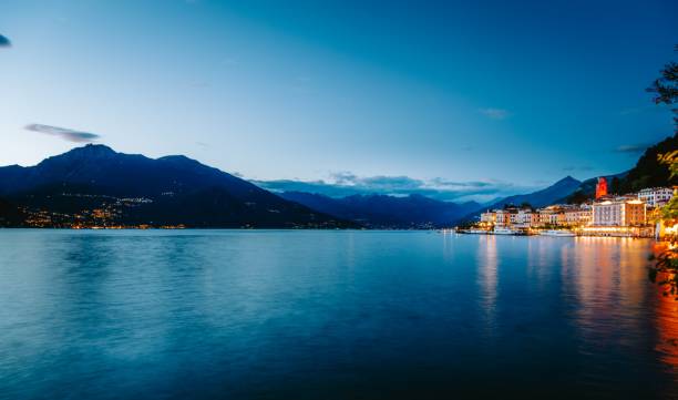 istock Bellagio reflecting on lake como at dusk, italy 2194387766
