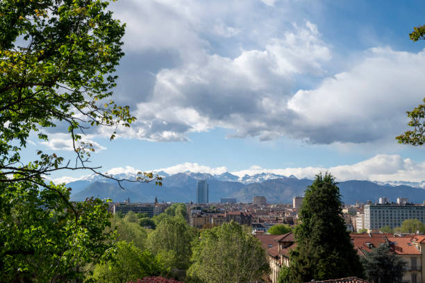 istock Panorama of Turin with clouds 2194388413