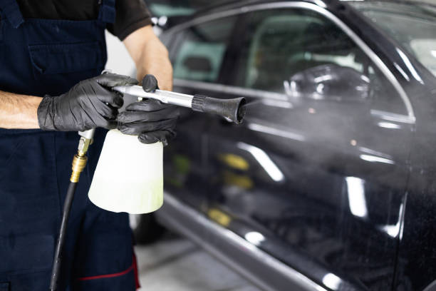 istock Car detailing and steam cleaning. 2194391313